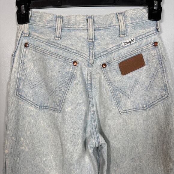 Vintage Wrangler Acid Wash High Rise Straight Leg Mom Jeans Made in USA 25x33 - Picture 2 of 13